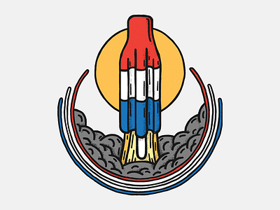Summer Space badge illustration rocket space summer usa