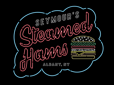 Steamed Hams illustration neon sign type