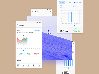 Runtastic - Statistics feature graph design running app sports statistics