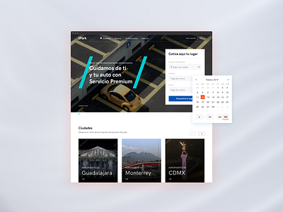 iPark calendar ui parking ui ux website