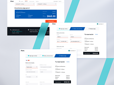 iPark checkout page form parking ui ux website design