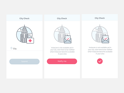 City Check - Instacare Medical App app beta instacare launch ui upperlife