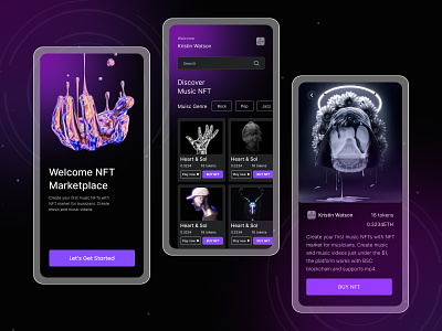 NFT marketplace app app design graphic design ui ux