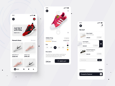 Nike shoes App adidas app app design box shoes design ecommerce graphic design minimalist mobile app nike nike shoe nike shoes shoes shoes app shoes store store ui ui design ux ux design