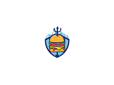 Atlantis Burger brand branding caricature character design illustration logo mascot vector