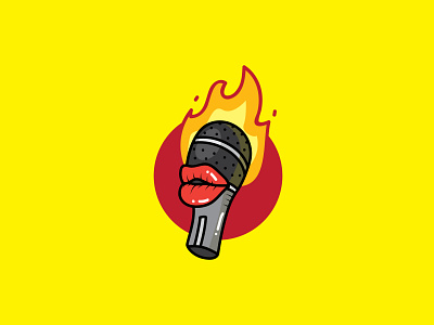 Hot Podcast Logo brand branding character design logo logoground vector
