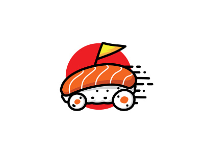 Racing Sushi Logo brand branding design illustration logo