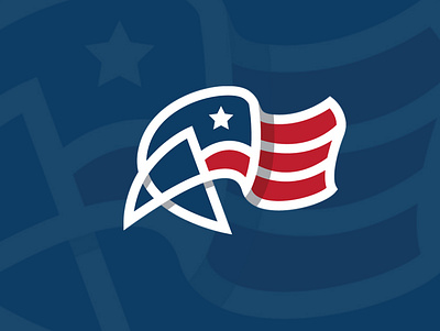 A For American Flag Logo brand branding design graphic design logo mascot vector