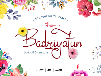 Badriyatun Script & Signature brand script script font type typeface typography vector