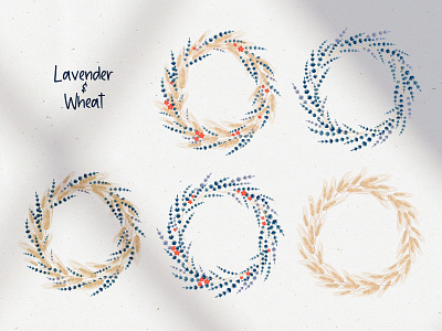 Lavender & Wheat bouquet design floral flower graphic design illustration lavender vector wheat wreath