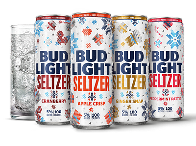Bud Light Seltzer Ugly Sweater Cans alcohol bud light can christmas holiday knit packaging pattern seltzer ugly sweater winter