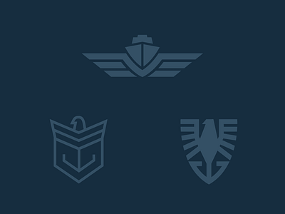 Icon Explorations anchor blue eagle icon logo mark nautical navy shield ship