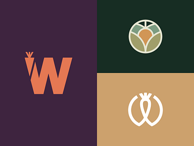 WW Marks carrot crops farm food healthy icons logo monogram monoline w