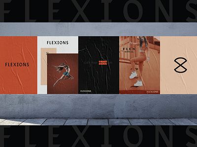 Flexions Branding branding fashion icon knit logo mark move orange poster stretch tights