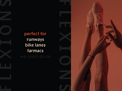 Flexions Extension art direction black branding copywriting design flexible orange poster