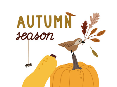 Autumn season card.