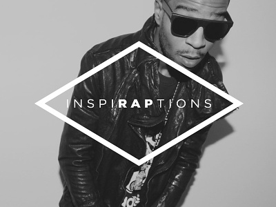 Inspiraptions XL black diamond flat hip hop logo sans bitches sans money white