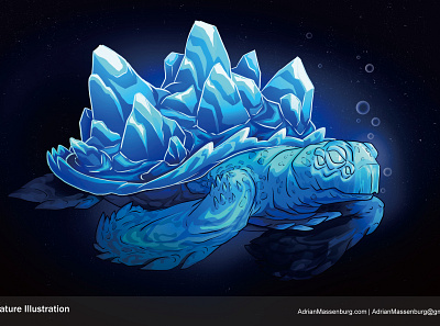 Ice Turtle - DX Monsters TCG creature design illustration stylized