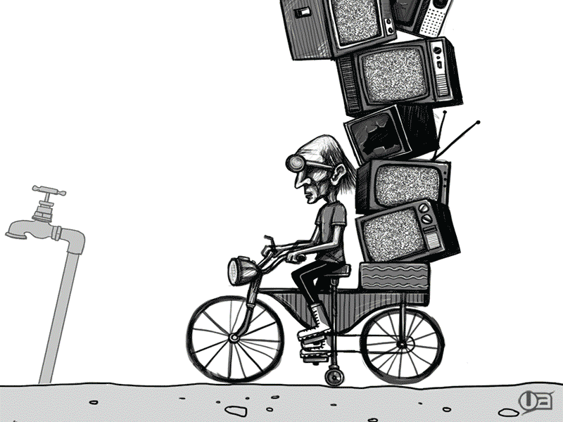 Guy On The Bike Dribble abstract animation bike gif illustration man surreal