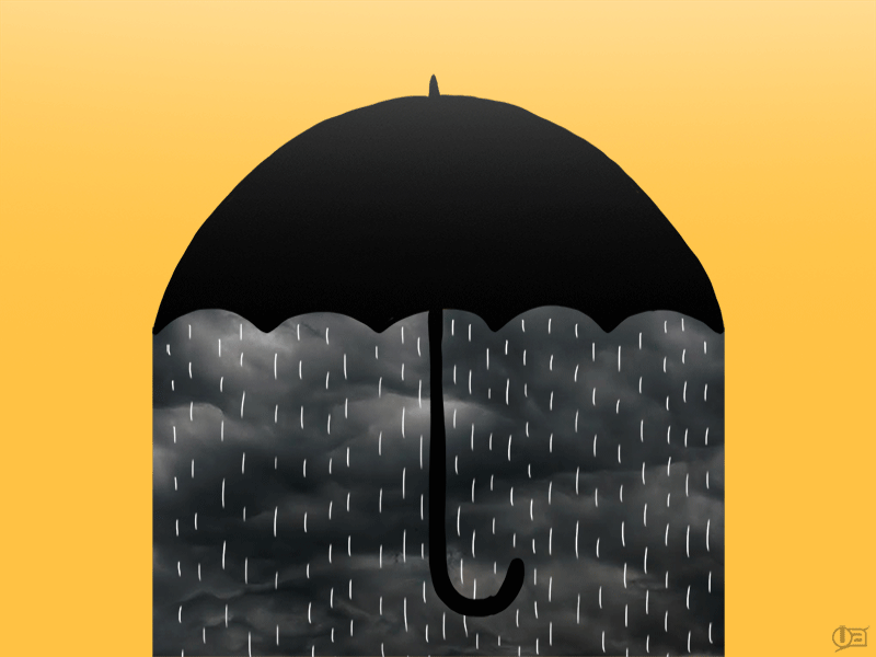 Rain On Me animation art contemporary art design gif illustration rain storm surreal