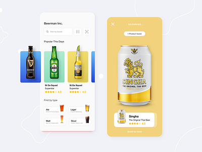 Beerman Inc Visual Design beer branding beer can branding design ios ui uiux uiux design user experience user interface ux visual design visual designs