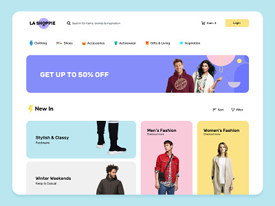 Clothing eCommerce Shop Webpage amazon color palette colorful design ecommerce shop flipkart grid design grid layout myntra ui uiux ux web page web pages