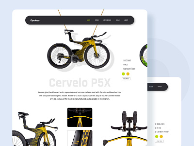 Bicycle Store Landing Page design landing page design ui ux website website concept website design