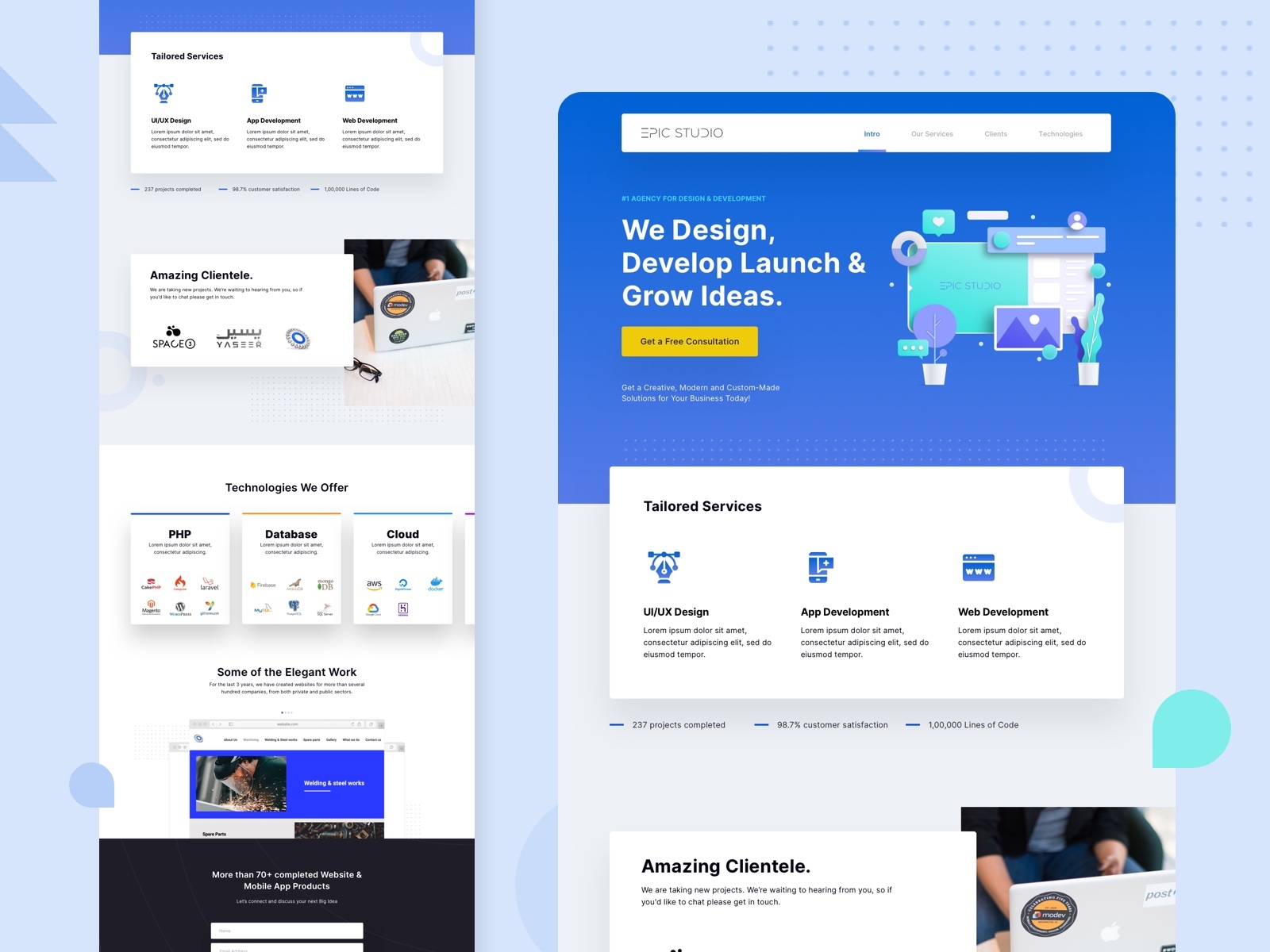 Studio Landing Page Design by Ronnie on Dribbble