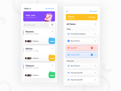 Project Management App design dribbble project project management app task management app tasks ui uiux ux visual design