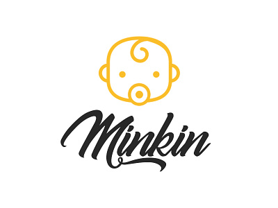 Minkin Baby Products Logo baby calligraphy creativity design logo minkin orange ronak typography