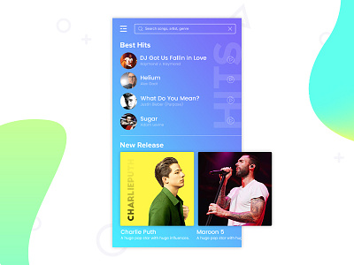 Tracks & Albums - Music App album app charlie design gradient hits maroon5 music ronak tracks ui ux