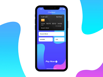 Daily UI #002 - Credit Card Checkout blue checkout creditcard dates gradient iphonex numbers payment security numbers