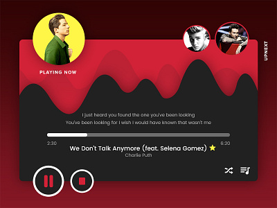 Daily UI #009 - Music Player album app charlie dailyui design gradient hits music ronak tracks ui ux