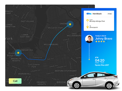 Daily UI #020 - Location Tracker creative dailyui design eta location prius ronak taxi toyota tracker