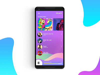 Music Player Home album app charlie dailyui design gradient hits music ronak tracks ui ux