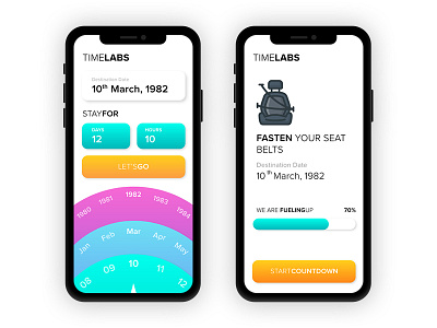 TimeLabs | Time Travel App | iOS app creative dribbble gradient ios science time travel uplabs