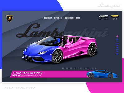 Lamborghini landing page | Web | UI/UX blue creative design dribbble lamborghini pink ui uplabs ux web