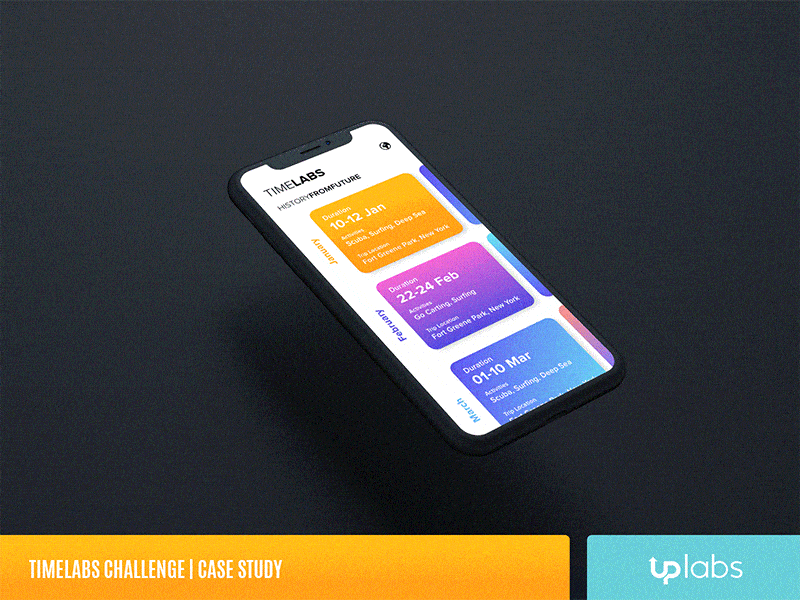 History | Time Labs Challenge animation app creative design designer ios mockup ui ux