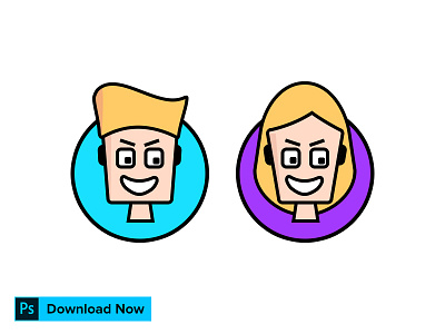Funny Face Icons Illustration