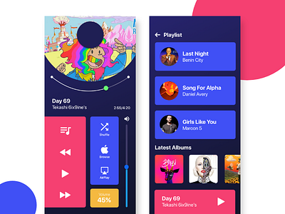 Music Player Redesign (Fun Style) android challenges ios music player ui uploads ux
