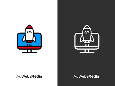AdWebsMedia | Logo brand branding career design identity logo mark rocket