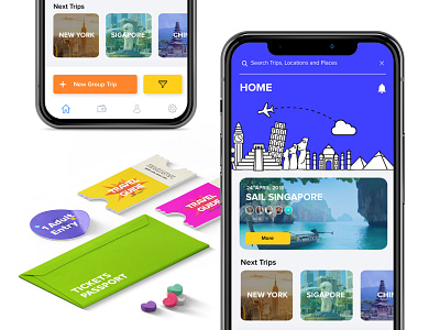 Travel Planner App blue dribbble dribbble best shot illustration ios travel app travel blog travelling ui ux