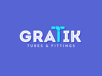 Gratik Logo branding design dribbble fittings logo tubes typography ui ux