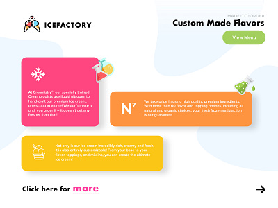 Landing Page Exploration (Ice Cream Factory) colors ice cream ice cream shop landing ui ui ux ui ux design