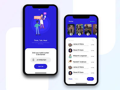 Messaging App UI Concept app blue chat chat app creative design dribbble ios iphonex messaging app ui ux