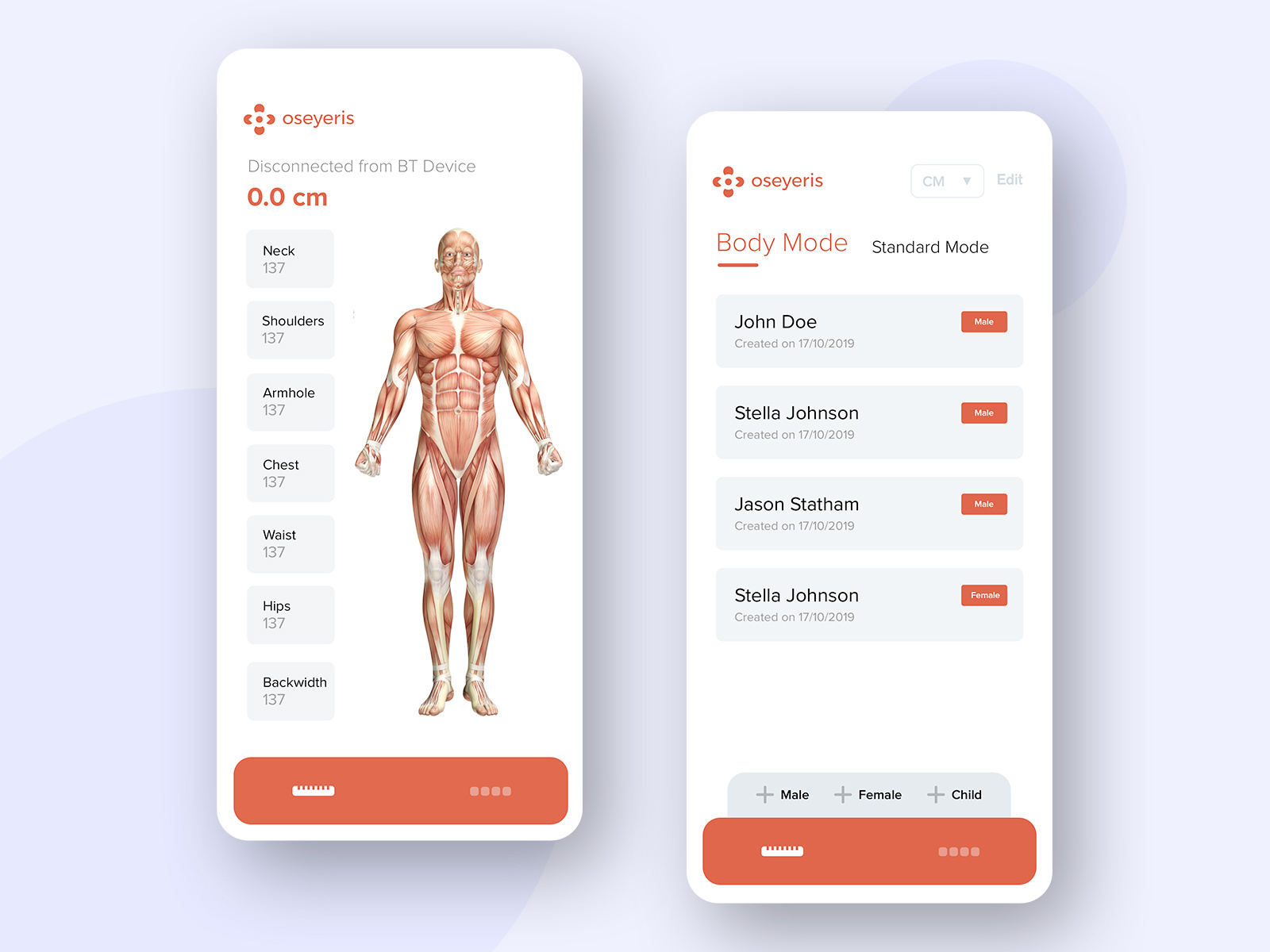 Oseyeris Body Measurement BT Companion App by Ronnie on Dribbble