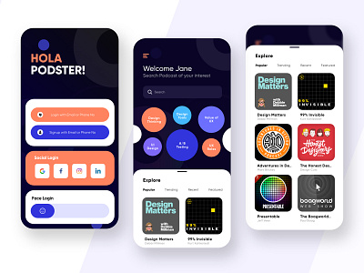 Podcast App creative design dribbble ios podcast podcasting podcasts product design ui uiux ux