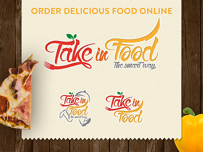 Take in Food - online food ordering app branding food logo restaurant website