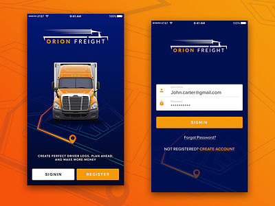 Truck Tracking System App app branding location traacking login screen tracking truck uiux design vehicle app
