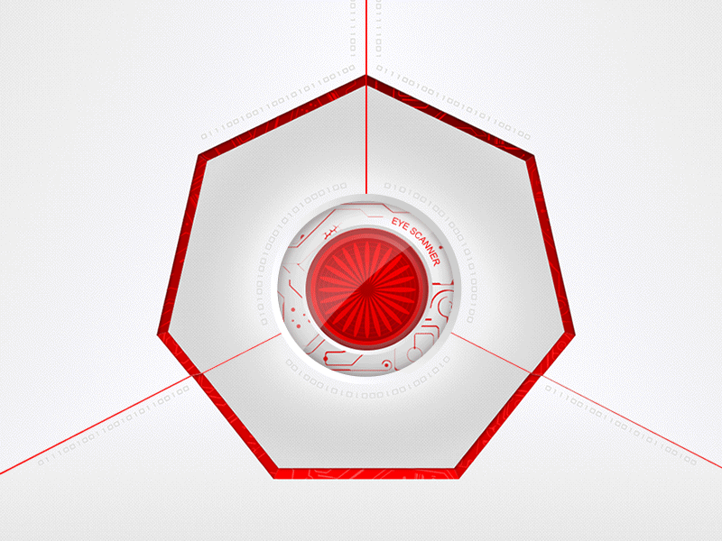 Kinetic Eye Scanner animation eye futuristic gif illustration interaction kinetic red scanner technology